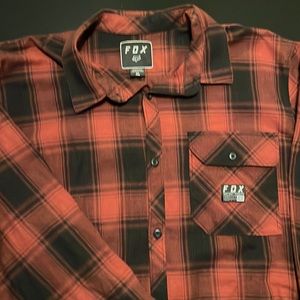 Fox button up flannel worn once size xl